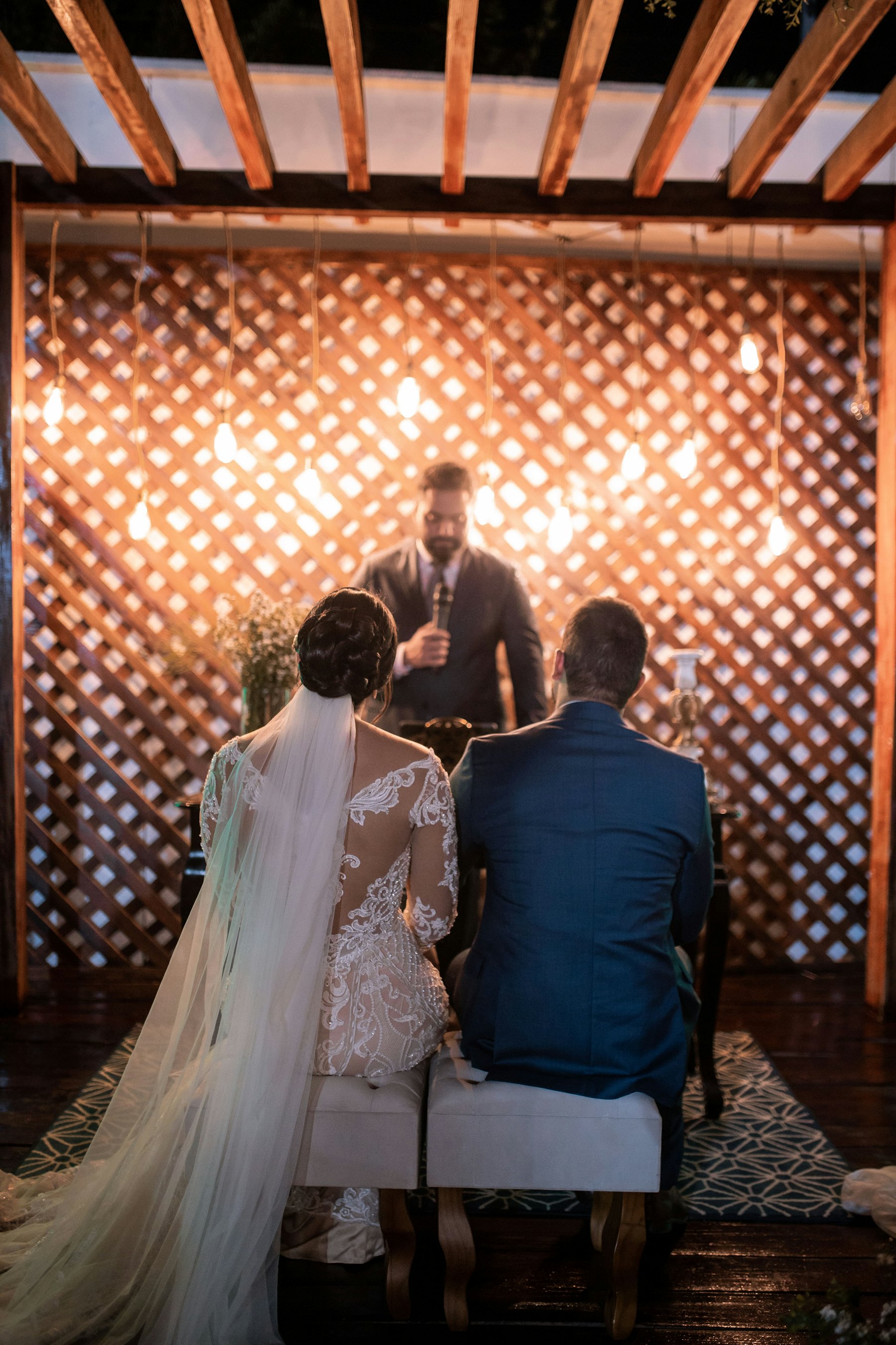 A couple at their wedding reception